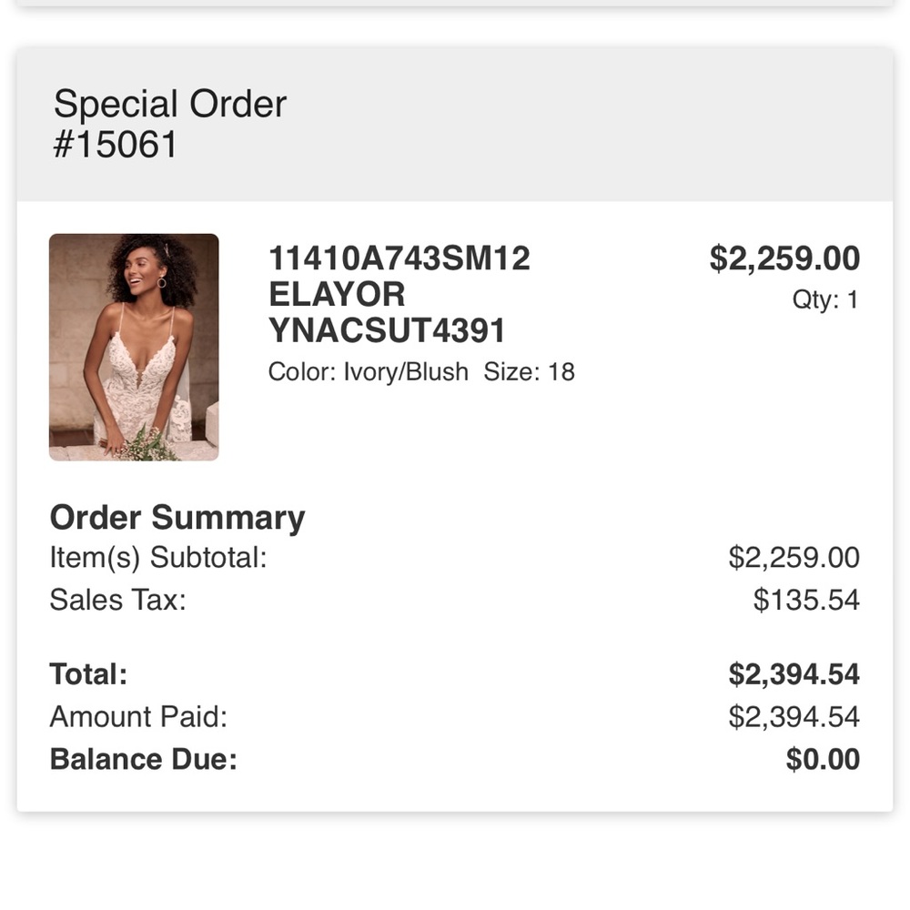 BNWT Unaltered Maggie Sottero Tuscany Royale - Picture 8 of 8